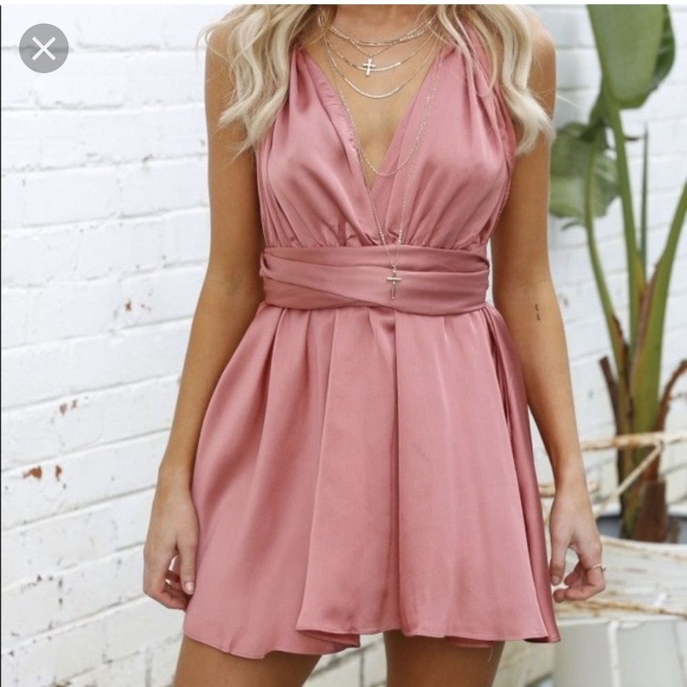 Pink silk dress